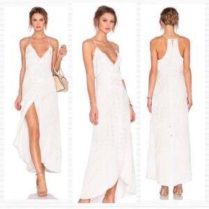 LOVER + FRIENDS‎ White Wrap Tie Maxi Dress